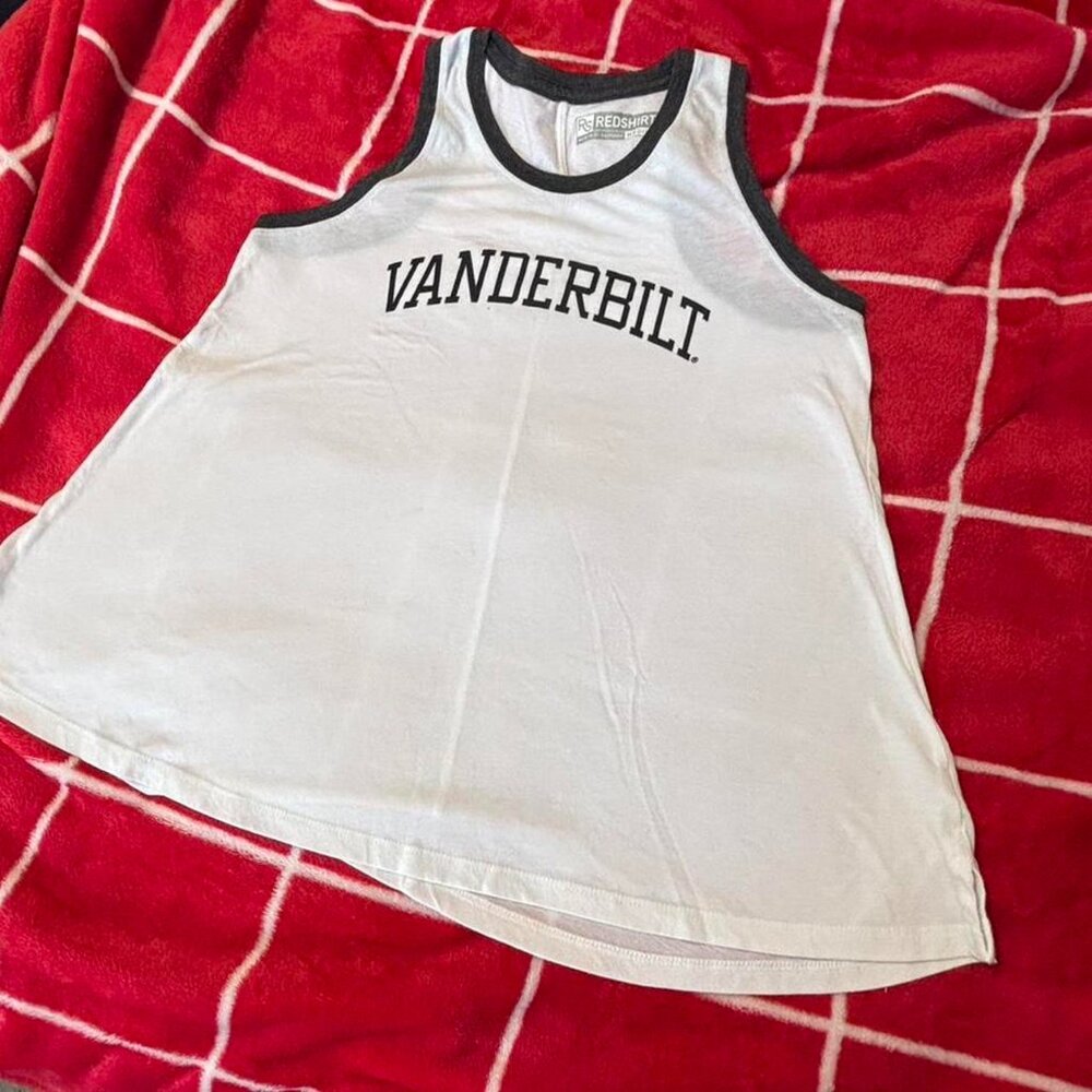 Vanderbilt White Racerback Tank Top Size M